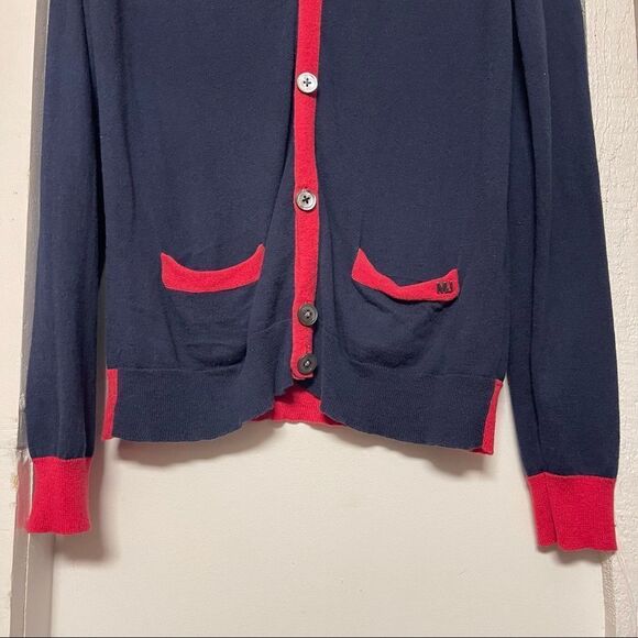Marc by Marc Jacobs twilight navy multi cardigan silk cotton cashmere blend - Picture 7 of 10